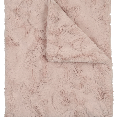 Peluche Rose Double Sided Lux Fur Blanket