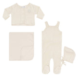 Little Parni Cardigan and Romper Set - all Velour - Ivory