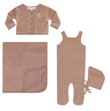 Load image into Gallery viewer, Little Parni Cardigan and Romper Set - all Velour - Pink