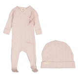 Marmar Modal Pointelle Footies & Hat - Faded Rose