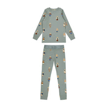 Load image into Gallery viewer, Crew Lounge Teddy Pattern Lounge Crewneck Set - Jade
