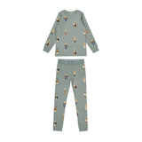 Crew Lounge Teddy Pattern Lounge Crewneck Set - Jade