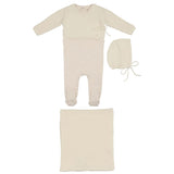 Mema Knits Embroidered Edge Knit Four Piece Set  - Ivory