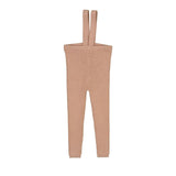 Lil Legs Knit Suspender Leggings - Dried Rose