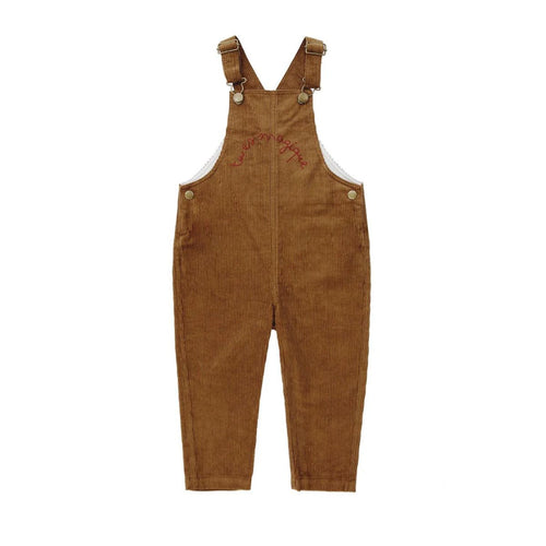 Coco Blanc Tan Long Corduroy Overalls