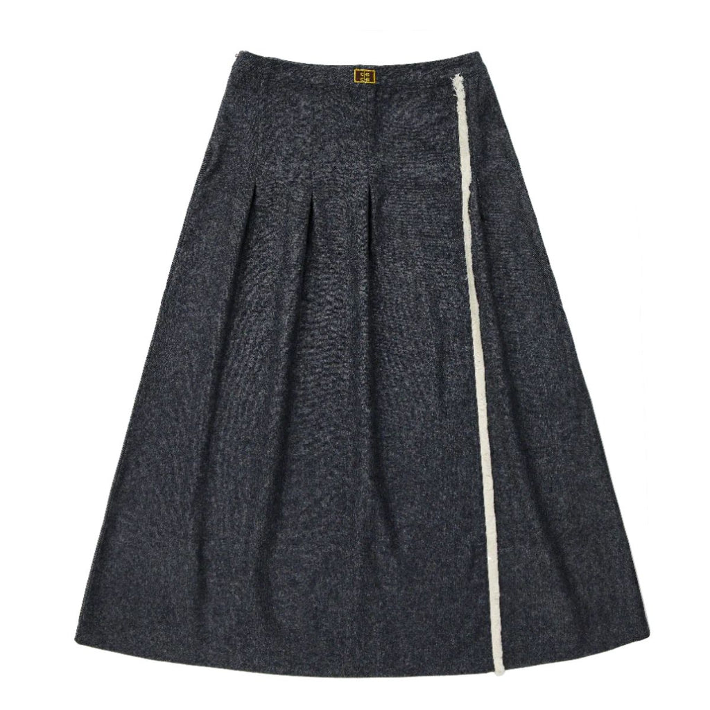 Coco Blanc Navy Marled Side Fringe Skirt
