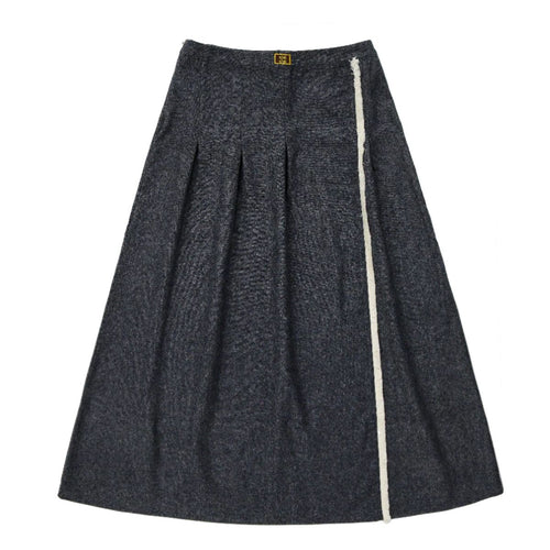 Coco Blanc Navy Marled Side Fringe Skirt