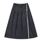 Coco Blanc Navy Marled Side Fringe Skirt