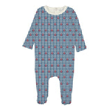 Bopop Gingham Anchor Footie - Blue