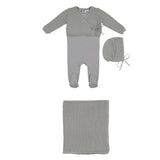 Mema Knits Embroidered Edge Knit Four Piece Set - Windy Blue