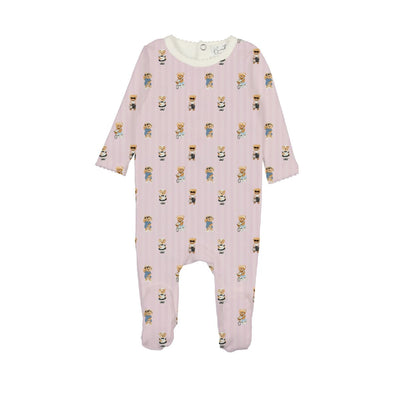 Bopop Bear Pajamas Footie - Pink