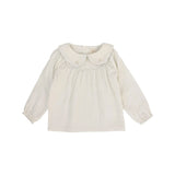 Lil Legs Girls Embroidered Shirt - Cream/Rose