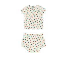 Load image into Gallery viewer, The Campamento Small Flowers Allover Baby T-Shirt And Bloomer - Ecru