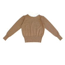 Load image into Gallery viewer, Coco Blanc Mocha Ruffle Collar Sweater