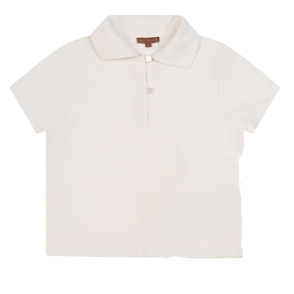 Orange Dimanche Off-White Linen Shirt