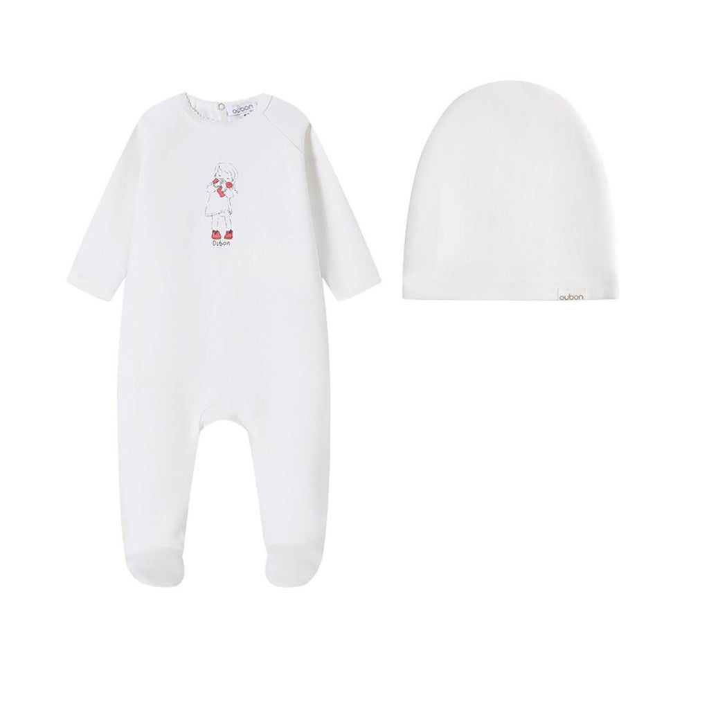 Oubon Child With Shawl Footie And Hat - Pink