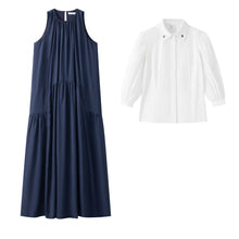 Load image into Gallery viewer, Coco Blanc Teen Maxi Jumper And Blouse - Navy/White