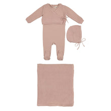 Load image into Gallery viewer, Mema Knits Embroidered Edge Knit Four Piece Set - Pale Pink