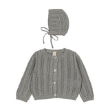 Lilette Crochet Knit Shrug And Bonnet - Light Blue