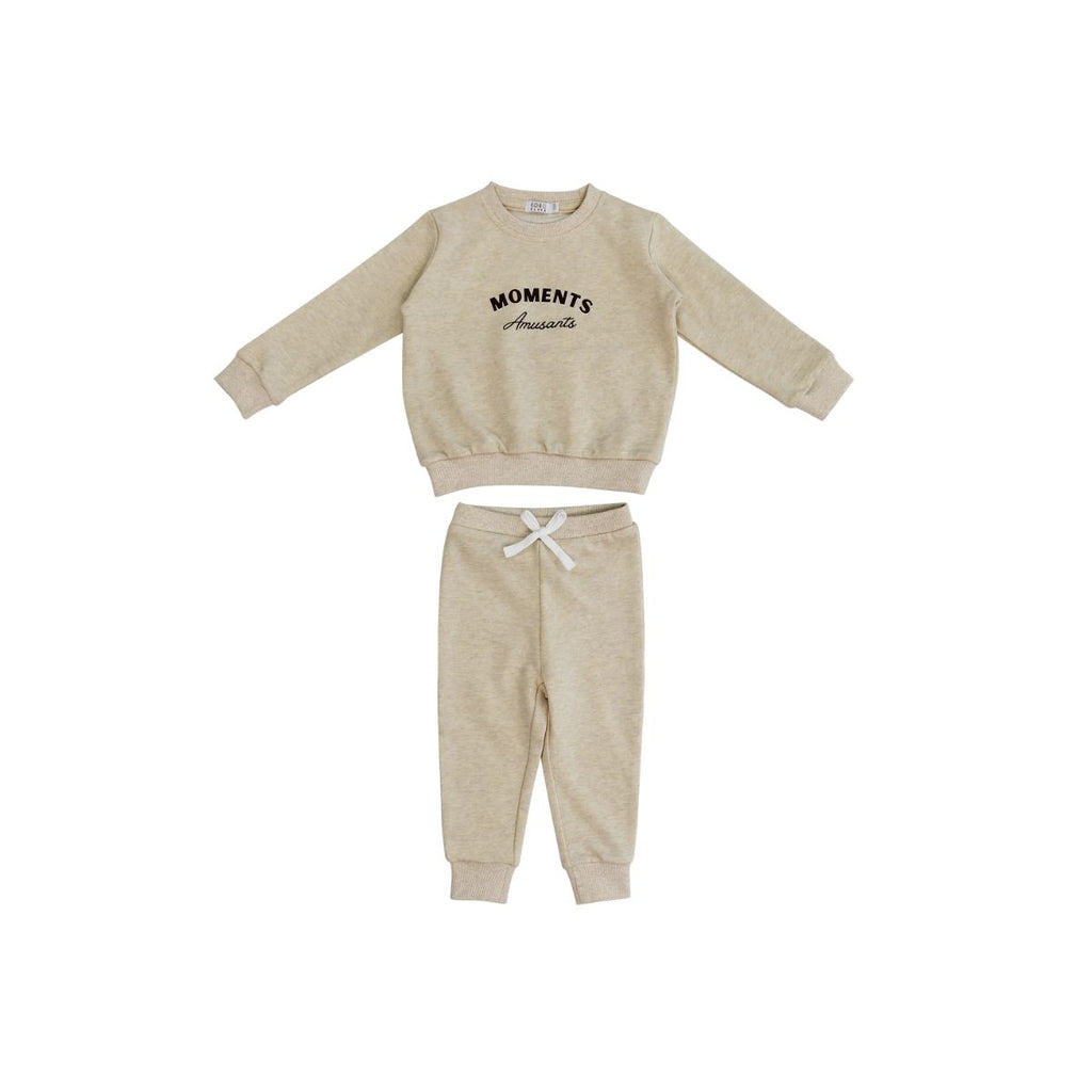 Coco Blanc Marled Oat Sweashirt Set