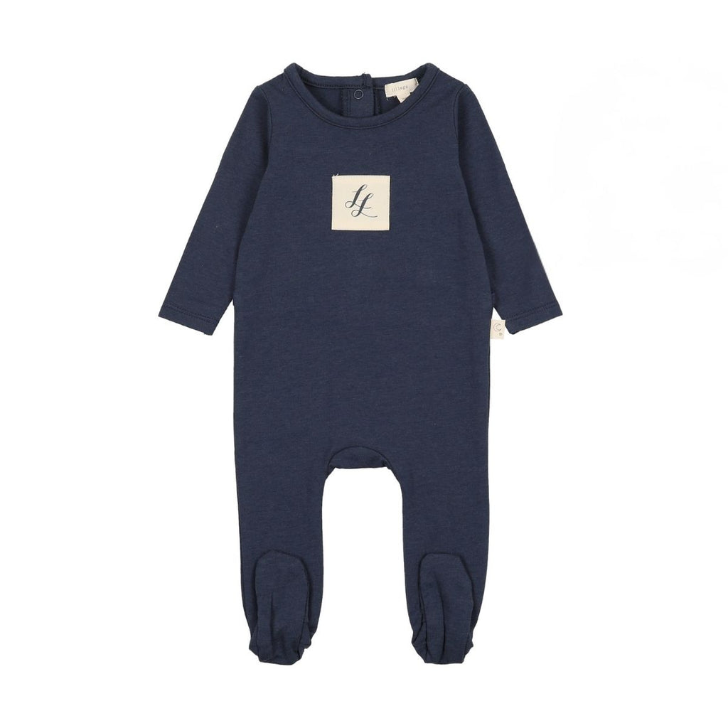 Lil Legs Embroidered Lounge Footie - Navy Crest