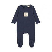 Load image into Gallery viewer, Lil Legs Embroidered Lounge Footie - Navy Crest