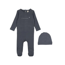 Load image into Gallery viewer, Lilette Up Up And Away Footie &amp; Beanie Set - Off Navy