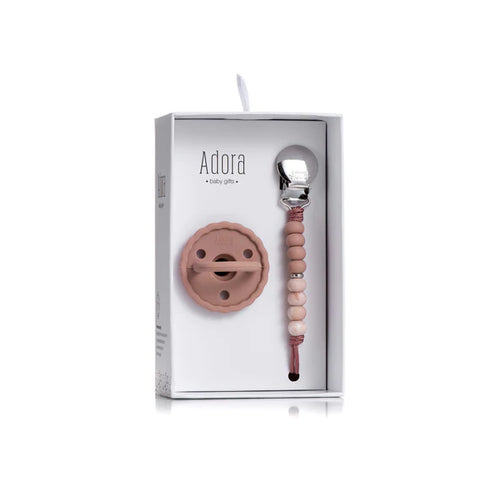 Adora Classic Mauve Ombre Pacifier Clip and Pacifier
