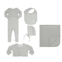 Load image into Gallery viewer, Little Parni Baby Velour Footie and Cardigan Layette Set K458 - Blue