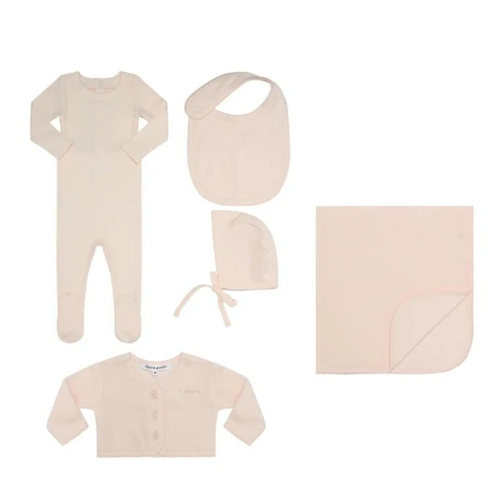 Little Parni Baby Velour Footie and Cardigan Layette Set K458 - Pink