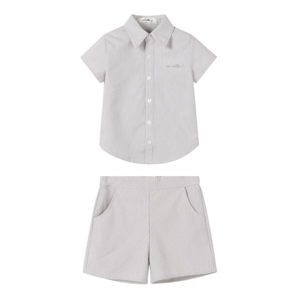 Nou Nelle Striped Boy Set - Sage