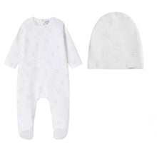 Load image into Gallery viewer, Oubon Teddy All Over Print Footie And Hat - Blue