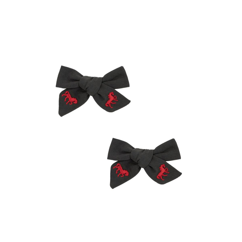 Le Enfant Petite Épopée Embroidered Bows (2 Pack) - Grey