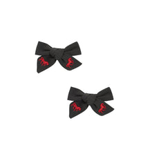 Load image into Gallery viewer, Le Enfant Petite Épopée Embroidered Bows (2 Pack) - Grey