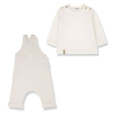 1+ In The Family Patmos Dungaree And Long Sleeve T-shirt Set - Ecru