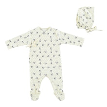 Load image into Gallery viewer, Bebe Organic Estella Footie And Bonnet - Sky Heart Blooms