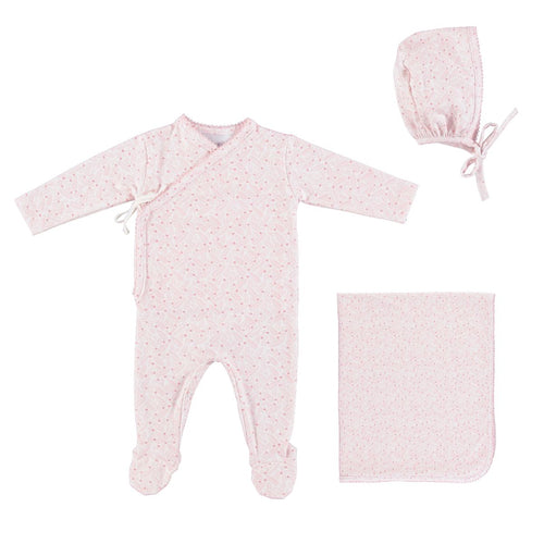 Bebe Organic Idra Layette Set - Pink Leaves