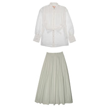 Load image into Gallery viewer, Little Tempest Taffeta Teens Maxi Skirt And Pintuck Shirt Set - Mint Green/White