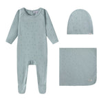 Oubon Blue Cotton Bud Print Layette Set