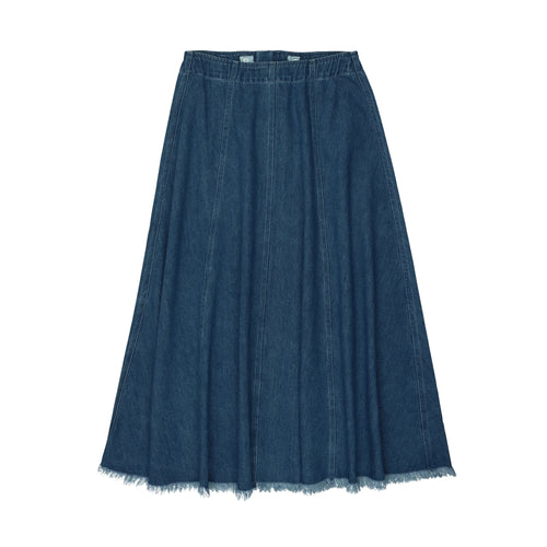 Coco Blanc Denim Paneled Skirt - Blue Denim