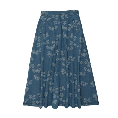 Coco Blanc Floral Denim Skirt