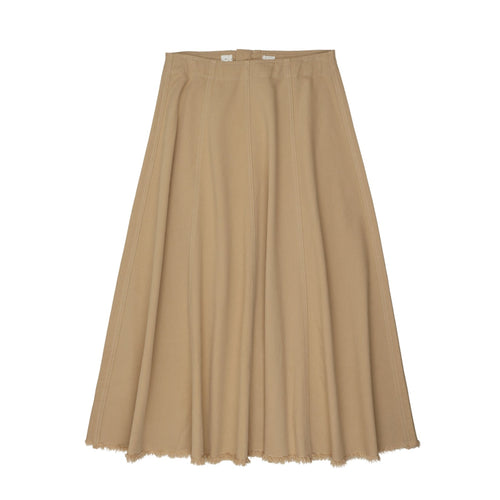 Coco Blanc Denim Paneled Skirt - Tan Denim