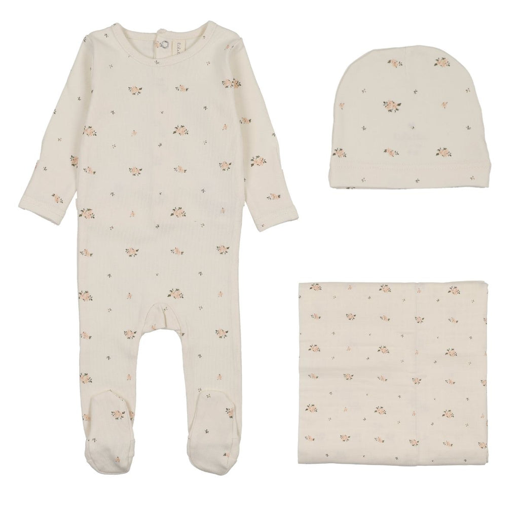 Lilette Rosebud Layette Set - Cream/Pink