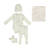 Little Parni Floral Two Piece Layette Set (K664 & K665) - Light Blue