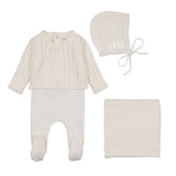 Bee & Dee Dainty Sweater Layette Set - Chalk White
