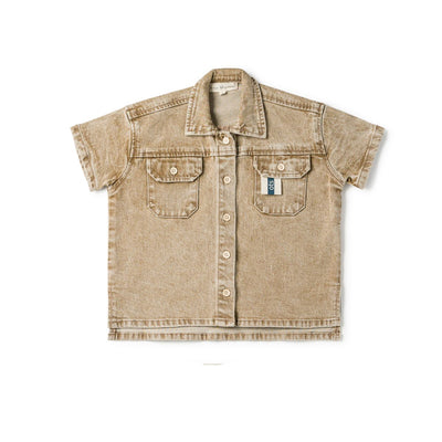 Birnham On The Sea Boys Shirt - Desert Denim