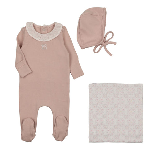 Bee & Dee B Collar Layette Set - Rose