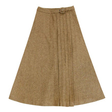 Load image into Gallery viewer, Coco Blanc Mocha Herringbone Side Buckle Skirt