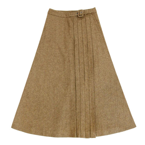 Coco Blanc Mocha Herringbone Side Buckle Skirt
