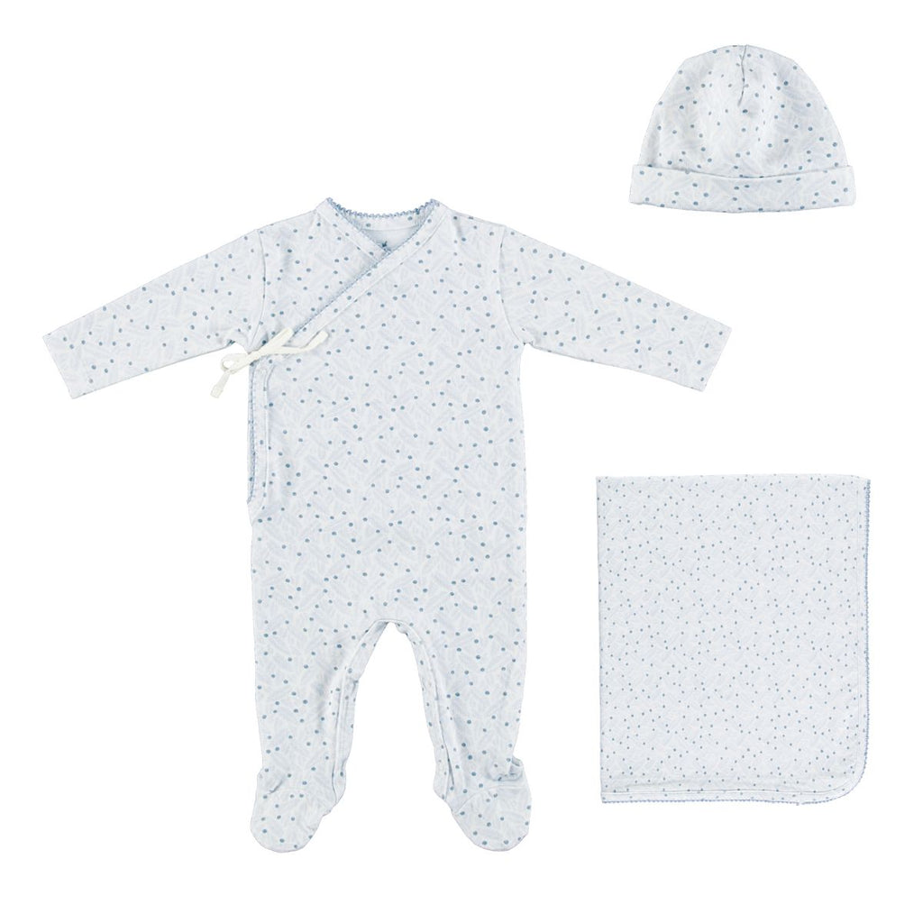 Bebe Organic Iver Layette Set - Blue Leaves